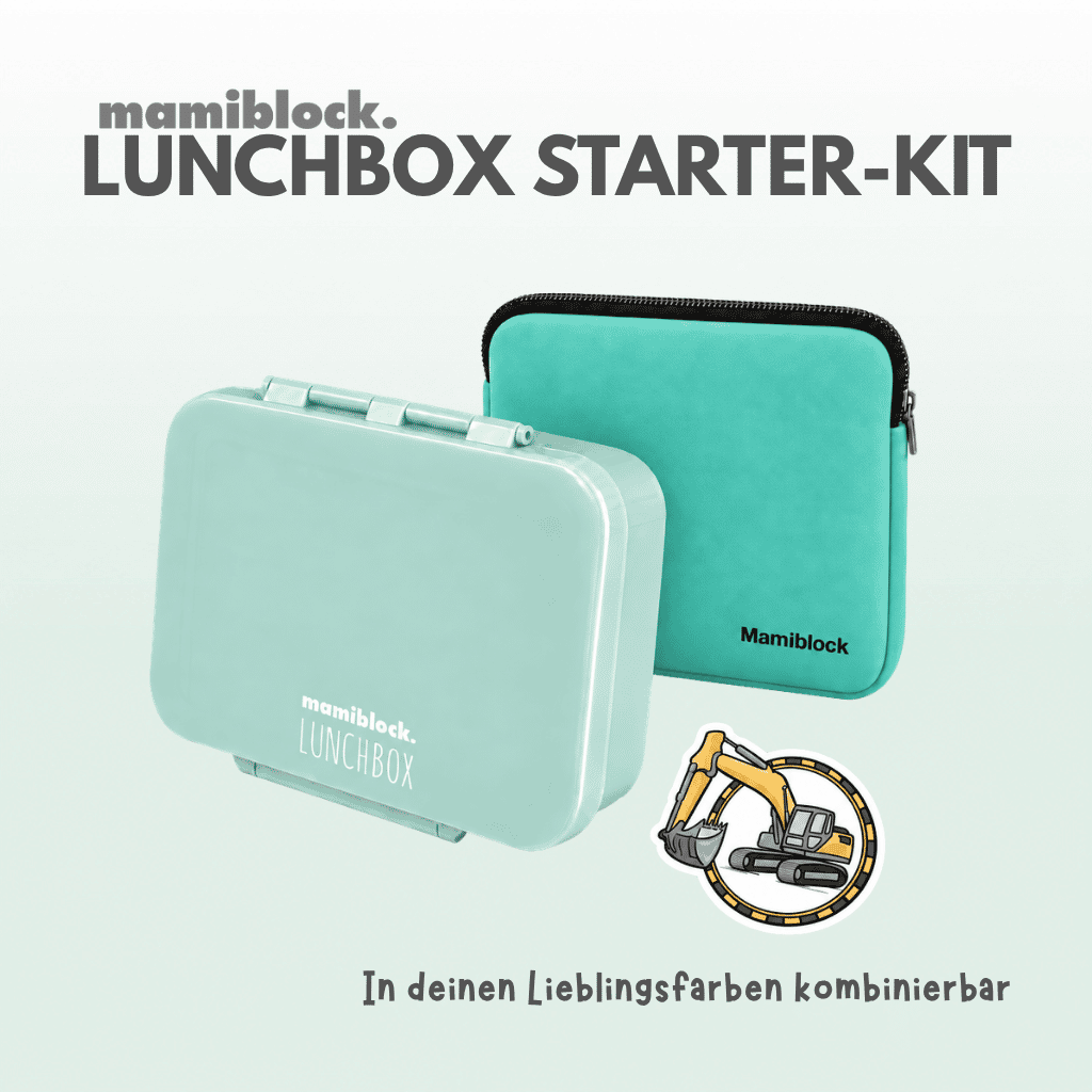Lunchbox Starter-Kit in Mint mit Schutzhülle und Sticker