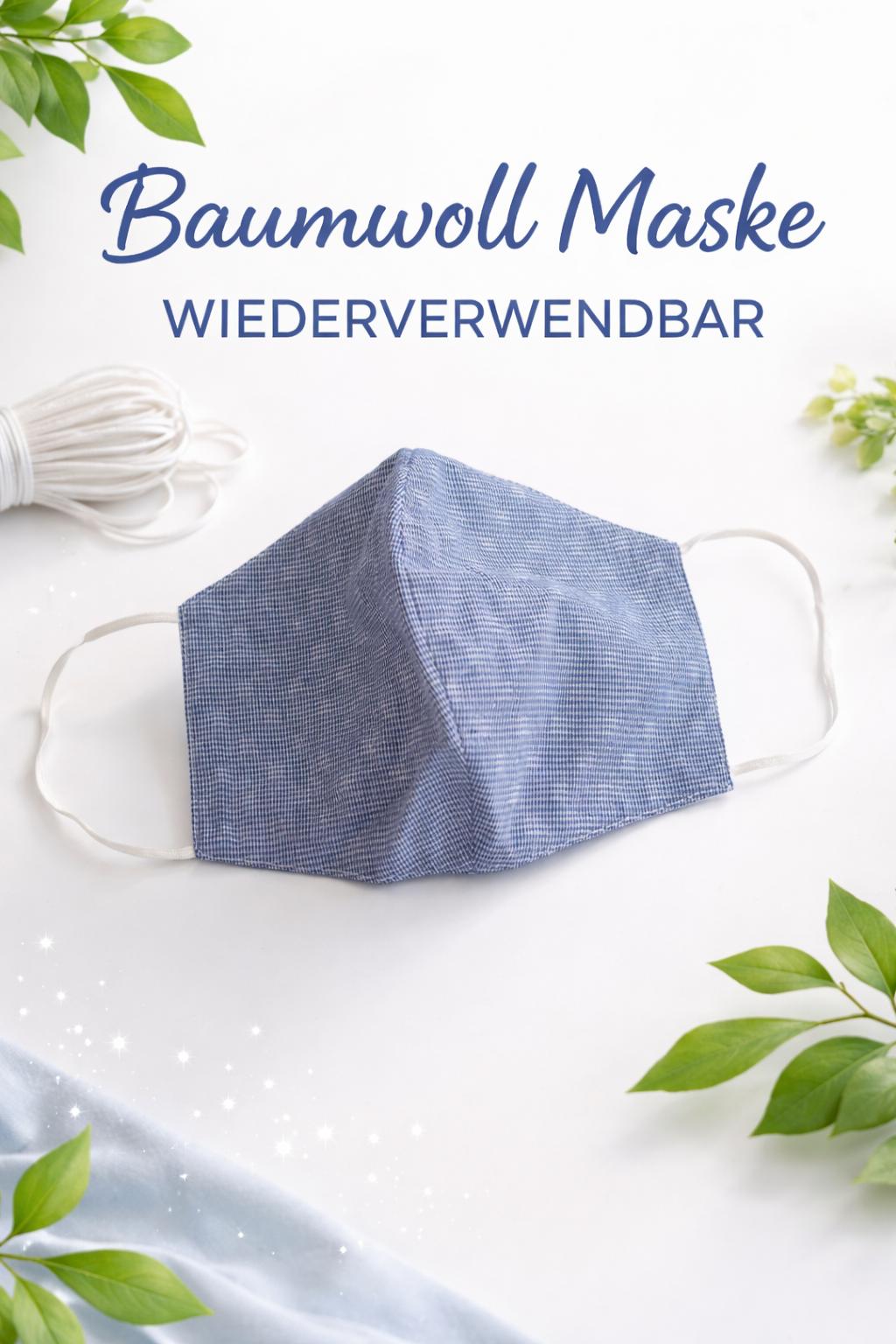 ♥ Premium Mund- und Nasenschutz für Erwachsene blau gepunktet ♥