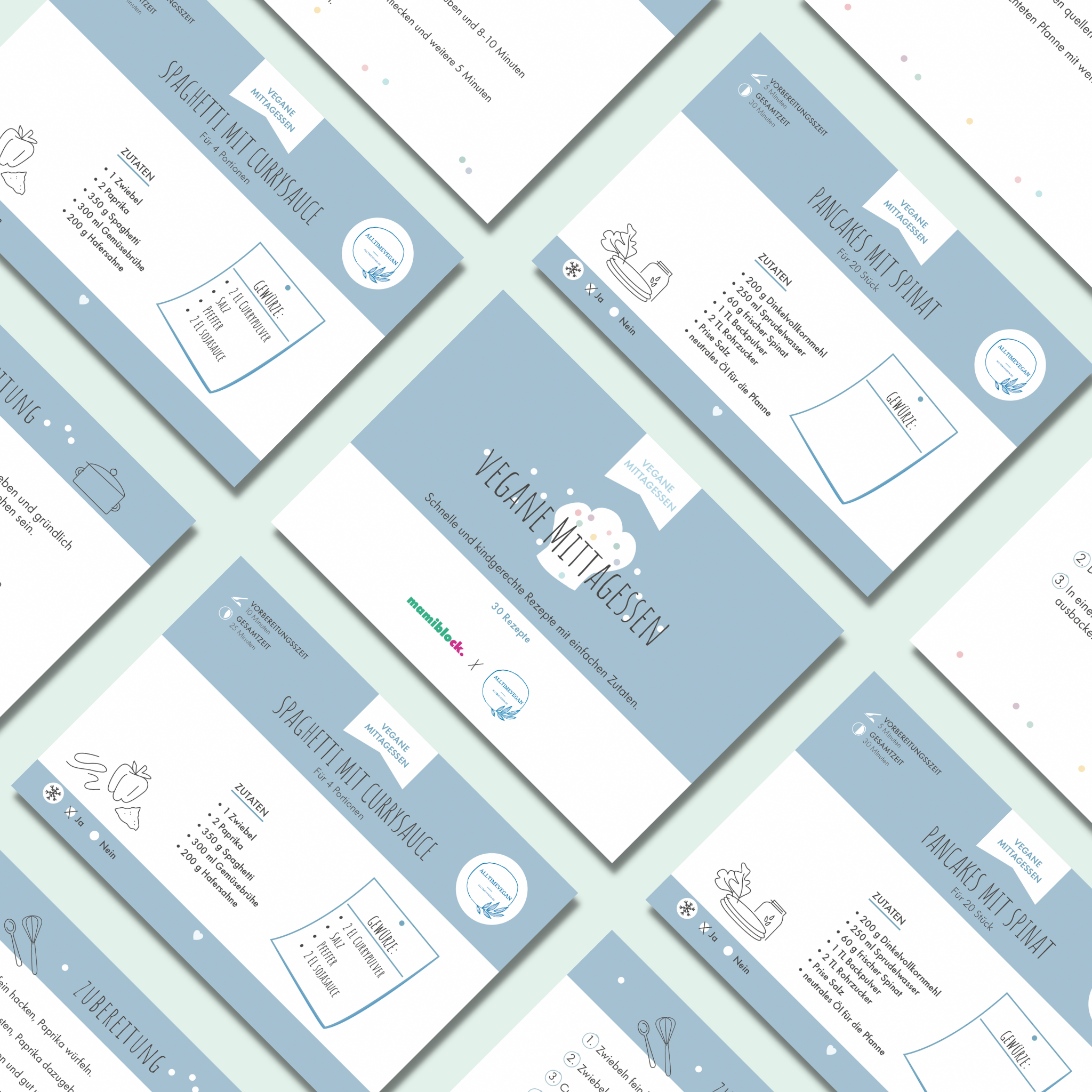 Unendlicher Speiseplan - Rezeptkarten - Vegane Mittagessen