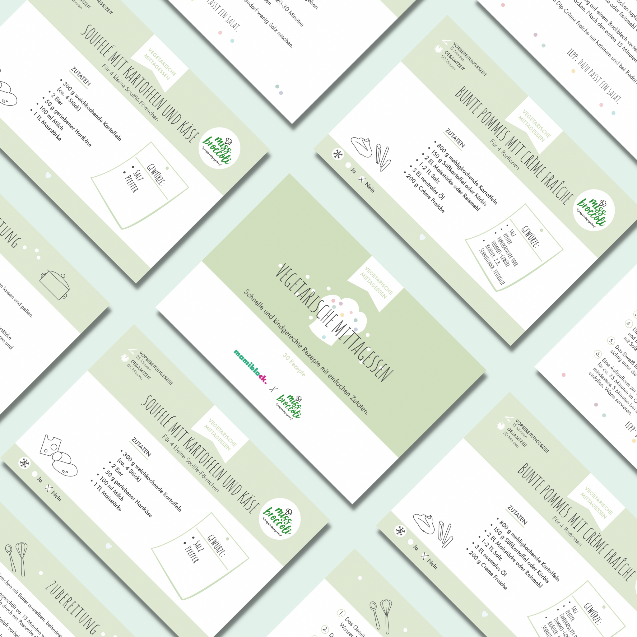 Unendlicher Speiseplan - Rezeptkarten - Vegetarische Mittagessen