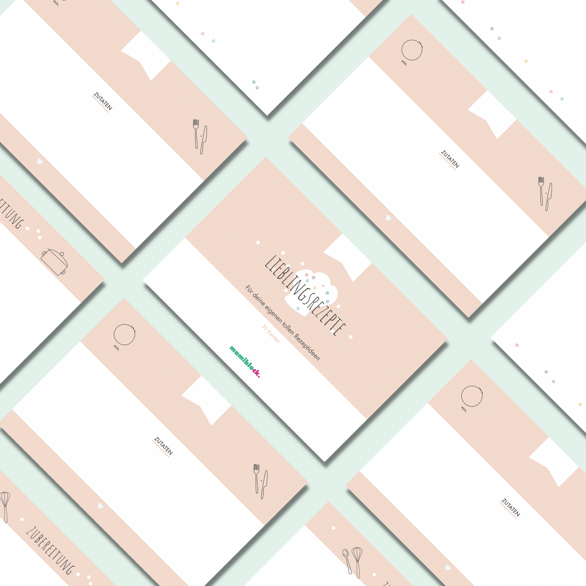 Unendlicher Speiseplan - Rezeptkarten - Blankokarten