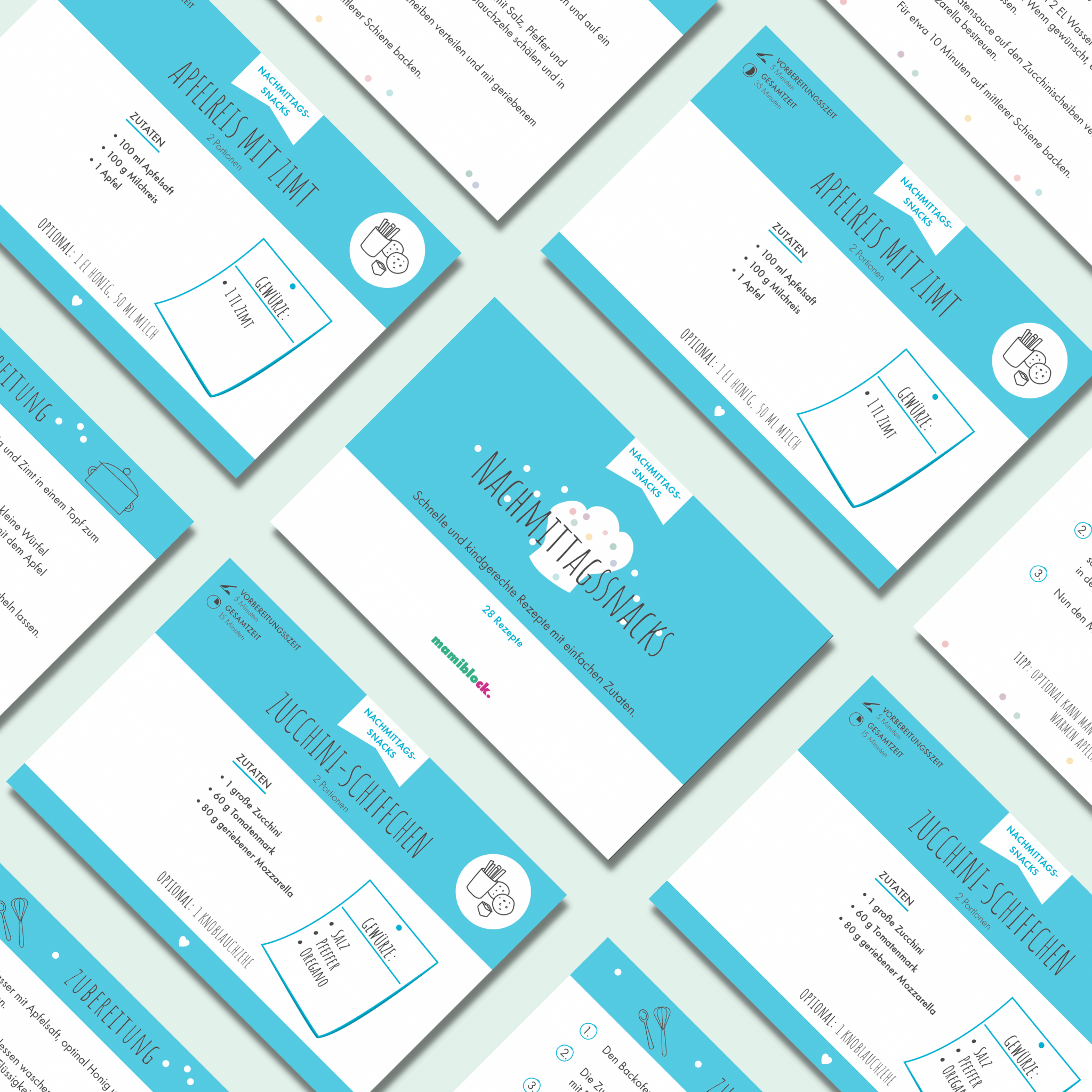 Unendlicher Speiseplan - Rezeptkarten - Nachmittagssnacks