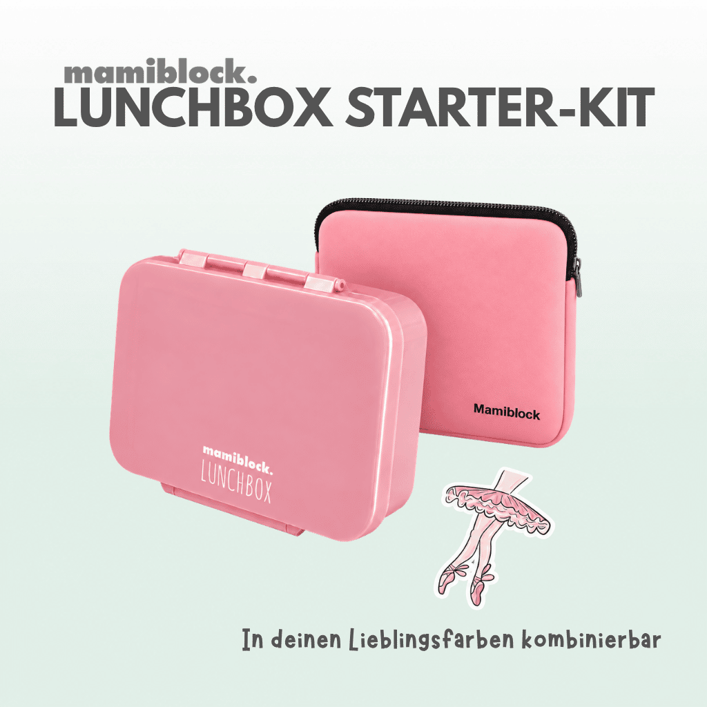 Lunchbox Starter-Kit in Pink mit Schutzhülle und Sticker