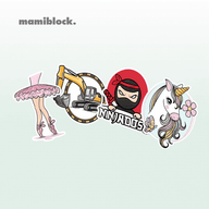 Lunchbox Sticker: Ballerina, Bagger, Ninja und Einhorn