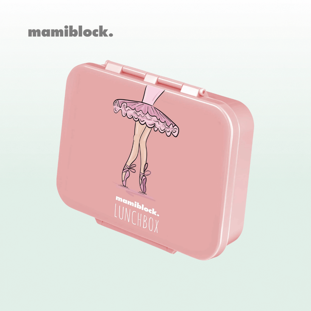 Rosa Lunchbox mit Ballerina-Sticker