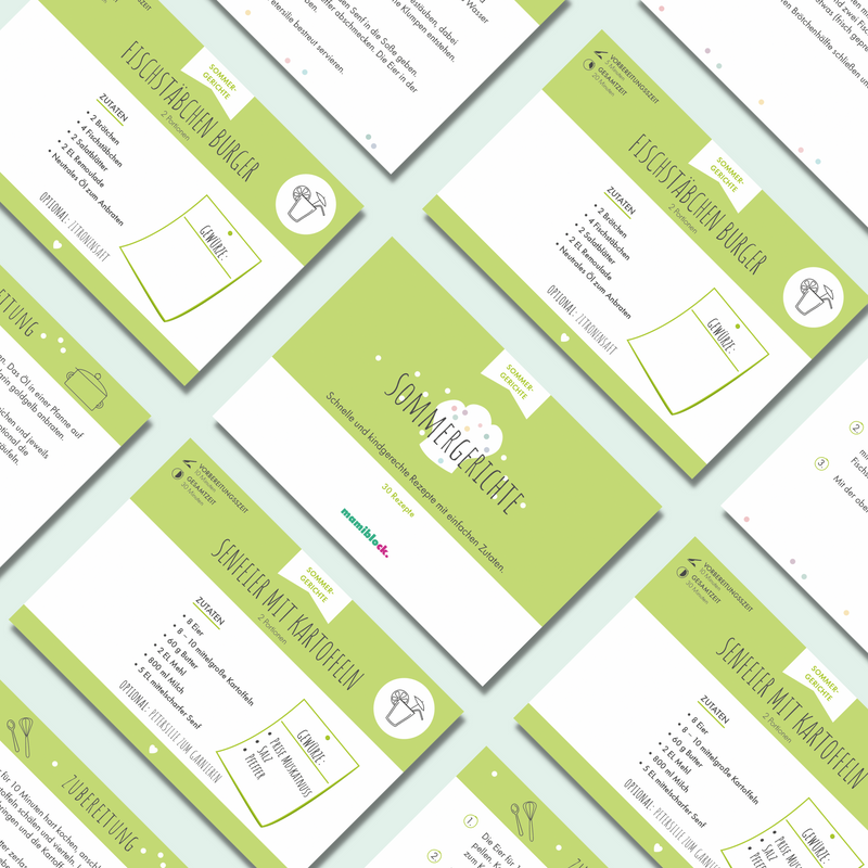 Unendlicher Speiseplan - Rezeptkarten - Sommergerichte