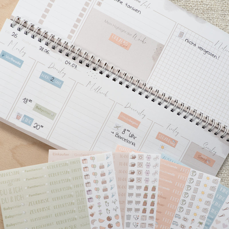 Sticker Set "Planen und Organisieren" "Jahr Klar" - Design 1